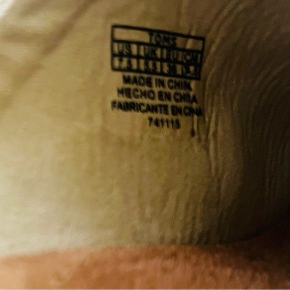 Toms Tan and Cream Elisa Clog Mules with Embroidered Design natural linen W 7.5 - Picture 15 of 15